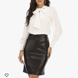 New Womens Leather Skirt, Bodycon High Waist Casual Zip PU Slim Mini